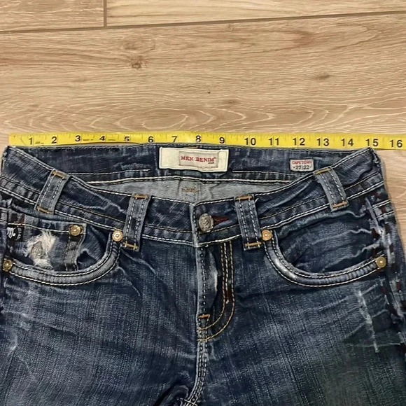 MEK distressed boot cut jeans Medium Wash Women’s Size 27 - Picture 6 of 15
